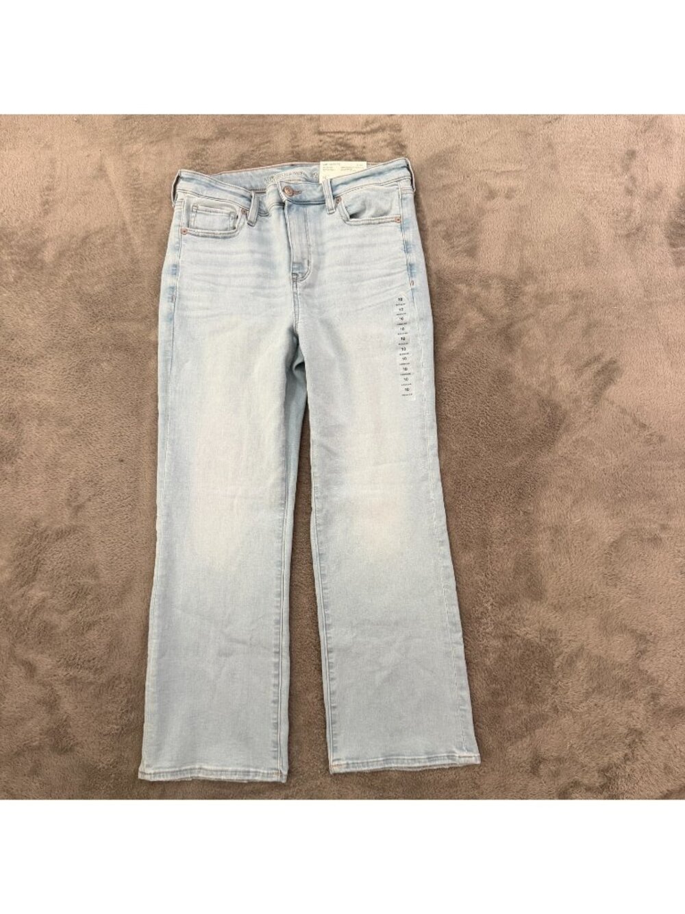 NWT American Eagle Kick Boot Cut Crop Light Wash Jeans Womens10 30 High Rise